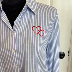 JaneDelancey lightweight  Blue Striped Top. NWT